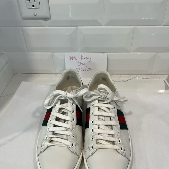 Gucci White Sneakers with Red and Green Stripes, sz 6 - Picture 4 of 6
